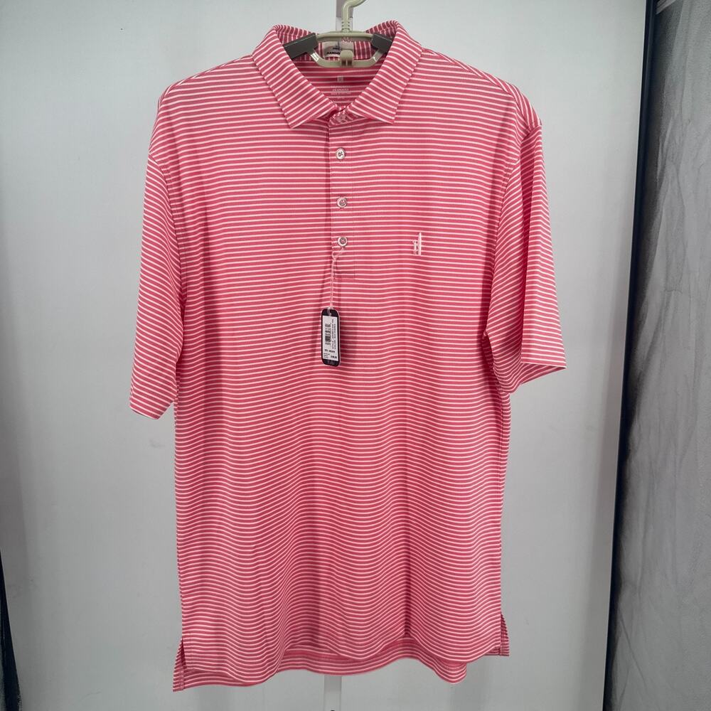 Johnnie O Hangin Out Colter Polo Shirt Mens M Sun Kissed Sun Protection Stretch